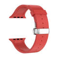 Metal Butterfly Buckle Silicone Watch Band For Apple Watch 2 42mm(Red)