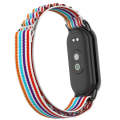 For Xiaomi Mi Band 8 Metal Plug Loop Nylon Watch Band(Black+Colorful)