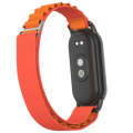 For Xiaomi Mi Band 8 Metal Plug Loop Nylon Watch Band(Black+Orange)
