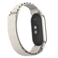 For Xiaomi Mi Band 8 Metal Plug Loop Nylon Watch Band(Silver+Starlight)