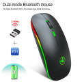 HXSJ T18 2.4GHZ 1600dpi Dual-mode Light-emitting Wireless Mouse USB + Bluetooth 5.1 Rechargeable