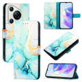 For Huawei Pura 70 PT003 Marble Pattern Flip Leather Phone Case(LS003 Green)