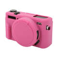 For Canon PowerShot G7 X Mark II / G7X2 Soft Silicone Protective Case with Lens Cover(Rose Red)