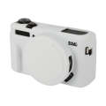 For Canon PowerShot G7 X Mark II / G7X2 Soft Silicone Protective Case with Lens Cover(White)