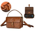 Cwatcun D80 Retro Leather Camera Shoulder Bag, Size:25.5 x 18.5 x 12.5cm Cow Leather Medium(Brown)