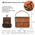 Cwatcun D80 Retro Leather Camera Shoulder Bag, Size:25.5 x 18.5 x 12.5cm Cow Leather Medium(Brown)