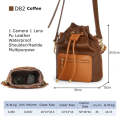 Cwatcun D82 Bundle Drawstring Lens Bag PU Crossbody Camera Bag(Coffee)