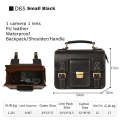 Cwatcun D83 Vintage Small Camera Case Leather Camera Messenger Bag, Size:24 x 17 x 12cm(Black)