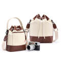 Cwatcun D100 Canvas PU Waterproof Bundle Drawstring Lens Bag Crossbody Camera Bag, Size:20 x 11 x...