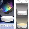 22cm Colorful LED Light Electric Rotating Display Stand Turntable, Style:Battery Charging(White)