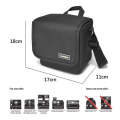 Cwatcun D52 Crossbody Camera Bag Photography Lens Shoulder Bag, Size:17 x 18 x 11cm(Black)