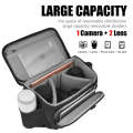Cwatcun D67 Crossbody Camera Bag Photography Lens Shoulder Bag, Size:30.5 x 16.5 x 20cm L(Black)