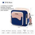 Cwatcun D118 Contrast Two Ways Backpack Cross-body Canera Bag, Size:21 x 21 x 14.5cm(Blue)