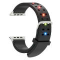 For Apple Watch SE 2023 44mm Luminous Colorful Light Silicone Watch Band(Black)