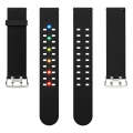 For Apple Watch 38mm Luminous Colorful Light Silicone Watch Band(Black)