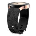 For Samsung Galaxy Watch 6 Skull Flower Embossed Silicone Watch Band(Black)