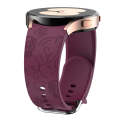For Samsung Galaxy Watch 6 Skull Flower Embossed Silicone Watch Band(Wine Red)