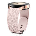 For Samsung Galaxy Watch 6 Ethnic Style Flowers Embossed Silicone Watch Band(Pink)