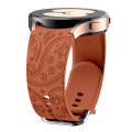 For Samsung Galaxy Watch 6 Ethnic Style Flowers Embossed Silicone Watch Band(Brown)