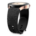 For Samsung Galaxy Watch 6 Sunflower Embossed Silicone Watch Band(Black)