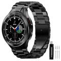 For Samsung Galaxy Watch 6 / 5 / 4 Three Bead Stainless Steel Metal Watch Band(Black)