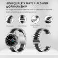 For Samsung Galaxy Watch 6 / 5 / 4 Three Bead Stainless Steel Metal Watch Band(Silver Black)