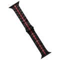For Apple Watch SE 2023 44mm Stainless Steel Watch Band(Black Red)