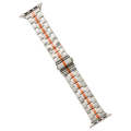 For Apple Watch SE 2023 44mm Stainless Steel Watch Band(Starlight Orange)