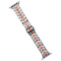 For Apple Watch SE 2023 40mm Stainless Steel Watch Band(Silver Orange)