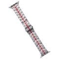 For Apple Watch SE 2023 40mm Stainless Steel Watch Band(Silver Red)