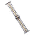 For Apple Watch Series 4 40mm Stainless Steel Watch Band(Silver Gold)