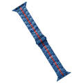 For Apple Watch Series 3 38mm Stainless Steel Watch Band(Blue Red)