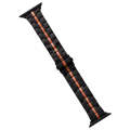 For Apple Watch Series 3 42mm Stainless Steel Watch Band(Black Orange)