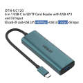 Onten UC120 6 in 1 USB-C to SD / TF Card Reader with 3-Ports USB HUB & 5V Input