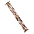 For Apple Watch SE 2023 44mm Five-Beads Stainless Steel Watch Band(Rose Gold)