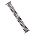 For Apple Watch SE 2023 44mm Five-Beads Stainless Steel Watch Band(Silver Rose Gold)