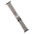 For Apple Watch SE 2023 44mm Five-Beads Stainless Steel Watch Band(Silver Gold)