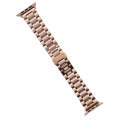 For Apple Watch Ultra 2 49mm Five-Beads Stainless Steel Watch Band(Rose Gold)