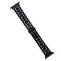 For Apple Watch Series 8 41mm Five-Beads Stainless Steel Watch Band(Black Silver)