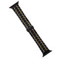 For Apple Watch Series 8 45mm Five-Beads Stainless Steel Watch Band(Black Gold)