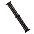 For Apple Watch Series 3 42mm Five-Beads Stainless Steel Watch Band(Black Rose Gold)