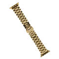 For Apple Watch Series 2 42mm Five-Beads Stainless Steel Watch Band(Gold)