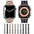 For Apple Watch Series 7 45mm Five-Beads Stainless Steel Watch Band(Black Rose Gold)