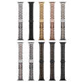 For Apple Watch Ultra 49mm Five-Beads Stainless Steel Watch Band(Black Gold)