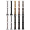 For Apple Watch Series 7 41mm Five-Beads Stainless Steel Watch Band(Black Gold)