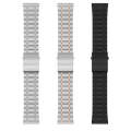 For Huawei Watch GT2 Pro 22mm Five-bead Steel Dual-press Buckle Watch Band(Silver Rose Gold)