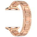 For Apple Watch SE 2023 40mm H Slim Stainless Steel Watch Band(Rose Gold)