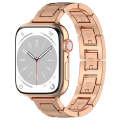 For Apple Watch Series 9 45mm H Slim Stainless Steel Watch Band(Rose Gold)