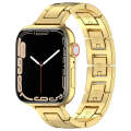 For Apple Watch Series 7 41mm H Slim Stainless Steel Watch Band(Gold)