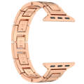 For Apple Watch Series 7 45mm H Slim Stainless Steel Watch Band(Rose Gold)